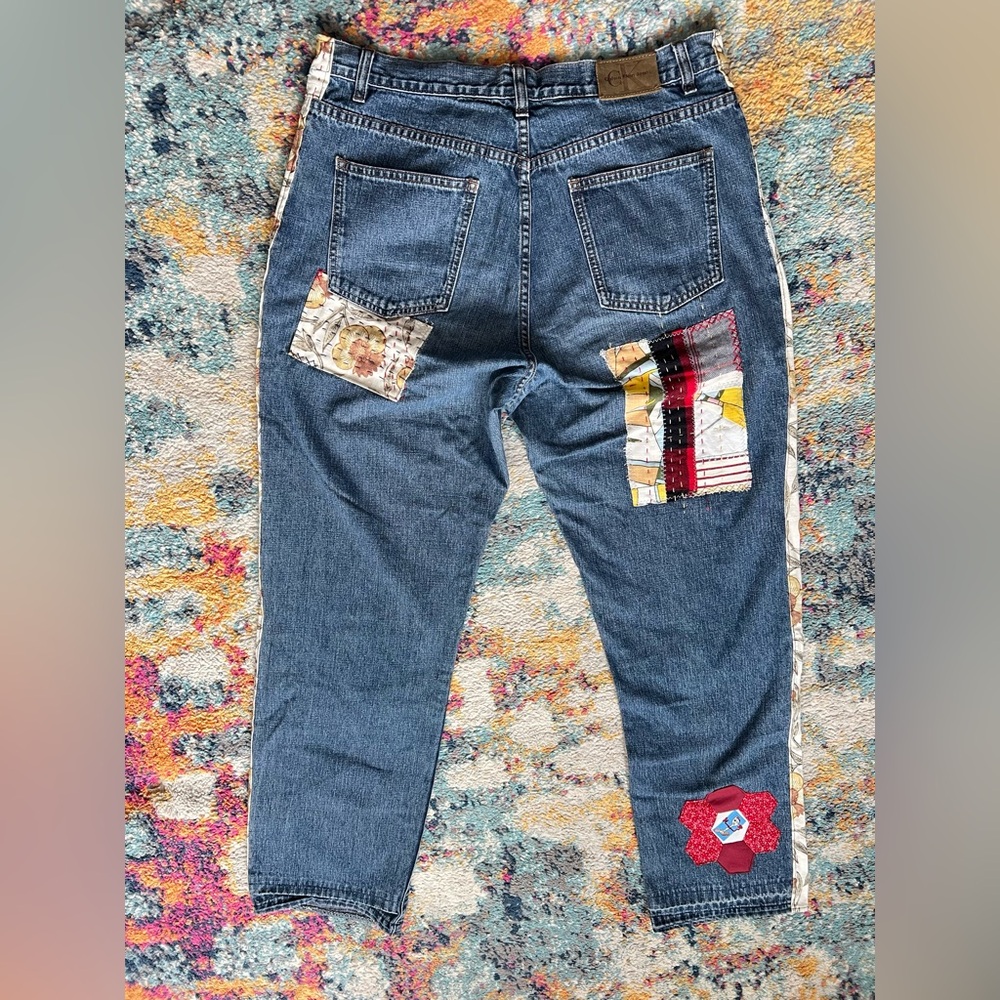 Floral Upcycled Patchwork Denim - image 7